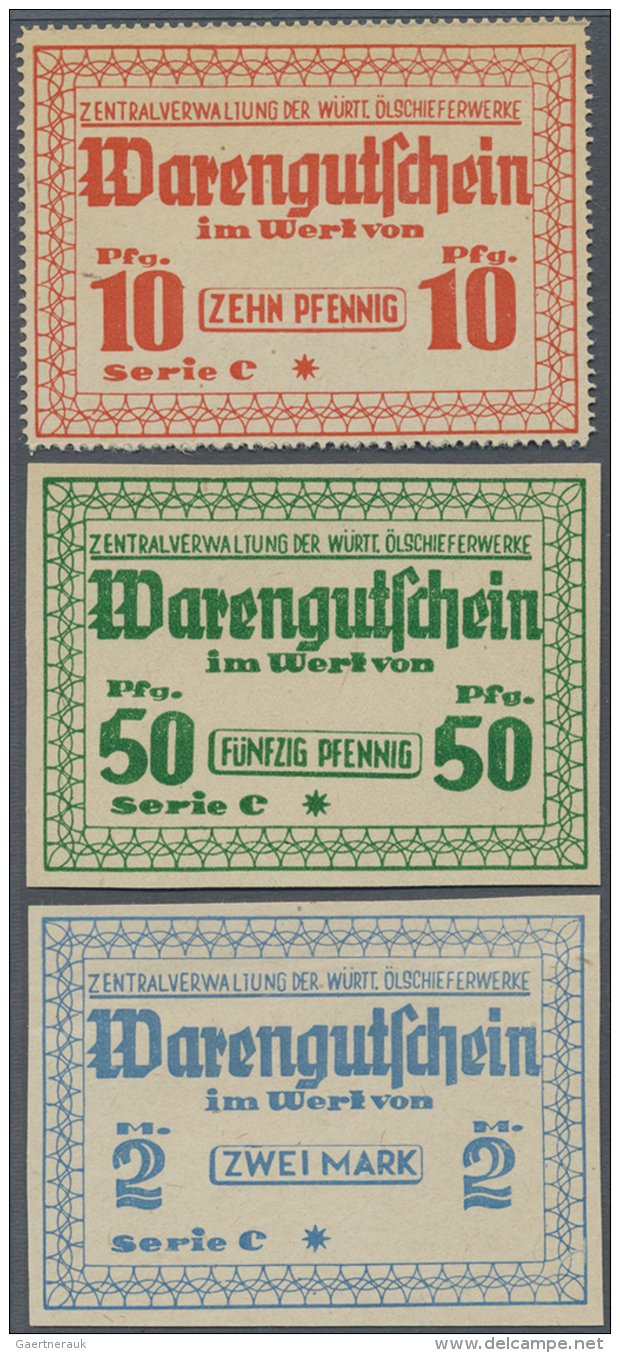 Dotternhausen, Zentralverwaltung Der Württ. Ölschieferwerke, 10 (Rand Perforiert), 50 Pf., 2 Mark... - Autres & Non Classés