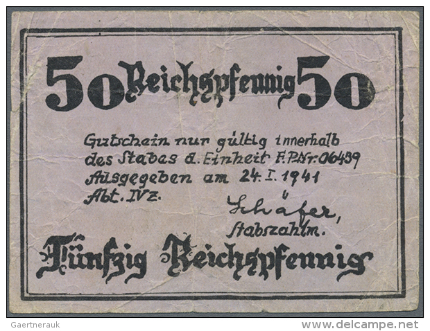 Armee-Oberkommando 12, 50 Reichspfennig, 24.1.1941, Gutschein, Gültig Innerhalb Des Stabes Der Einheit FP-Nr.... - Autres & Non Classés