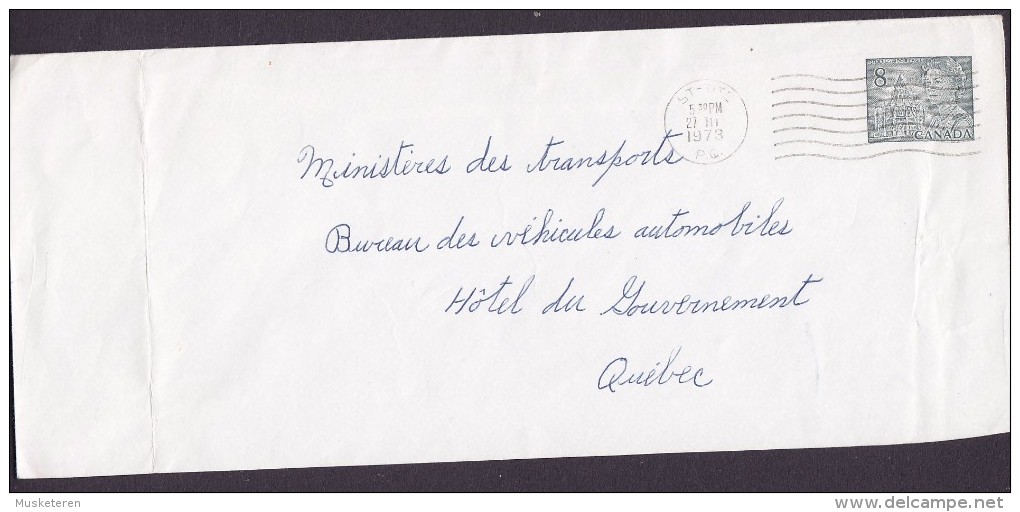 Canada Postal Stationery Ganzsache Entier 8c. QEII ST. TITE Quebec 1973 Cover Ministeries Des Transport - 1953-.... Regering Van Elizabeth II