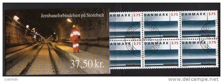 DENMARK 1997 Great Belt Railway Link Booklet  S89 With Cancelled Stamps.  Michel 1150MH, SG SB181 - Carnets