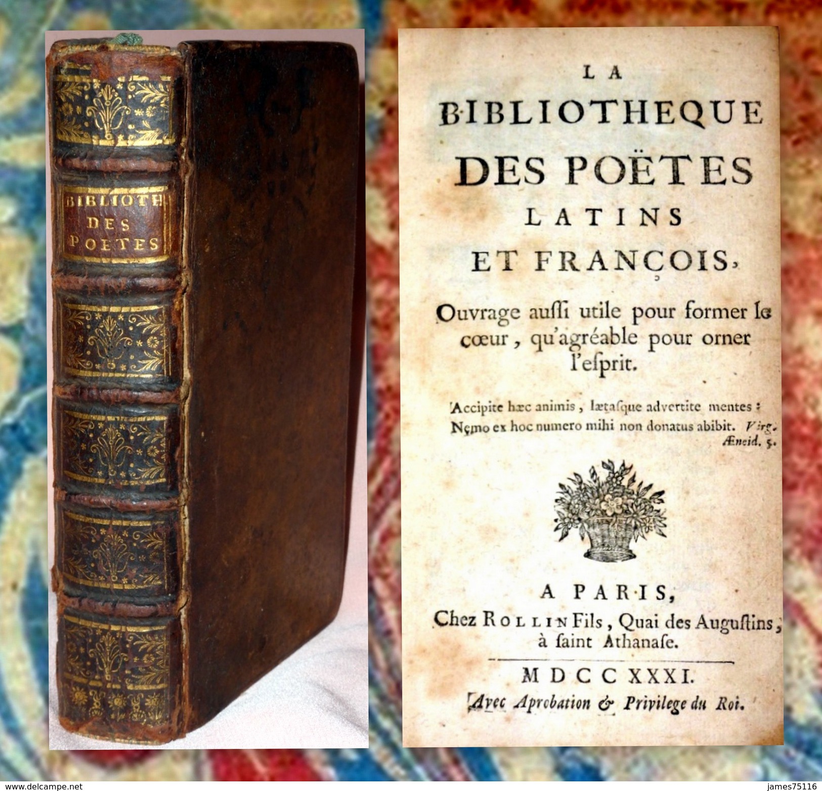NOBLOT (Charles). La Bibliotheque Des Poëtes Latins Et Francois. - 1701-1800