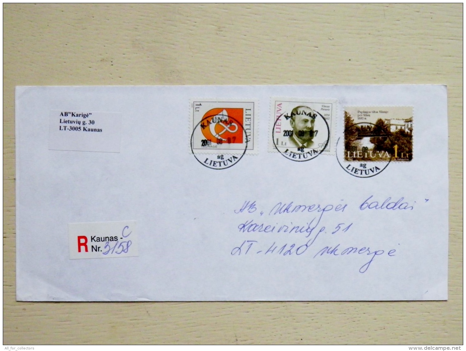 Cover Sent In Lithuania Registered Kaunas - Lithuania