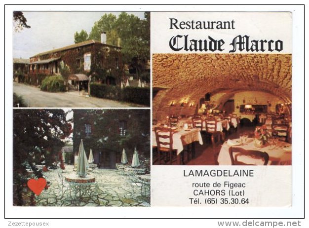 39756-ZE-77-CARTON PUBLICITAIRE-M. Et Mme MARCO-La Magdelaine-46000 CAHORS----non Plié - Hotel Labels