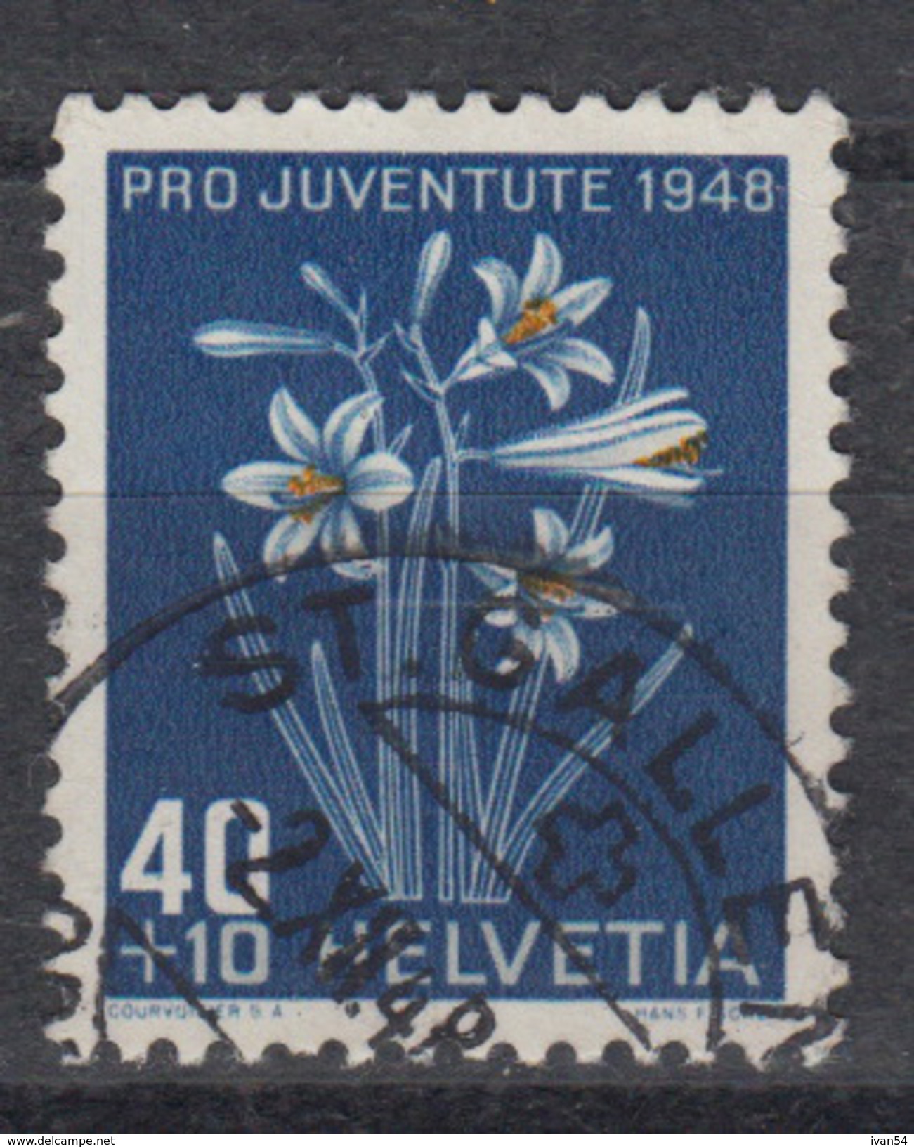 Zwitserland Suisse  470  (0) &ndash; Pro Juventute 1948 &ndash; Bloem Fleur Flower - Gebraucht
