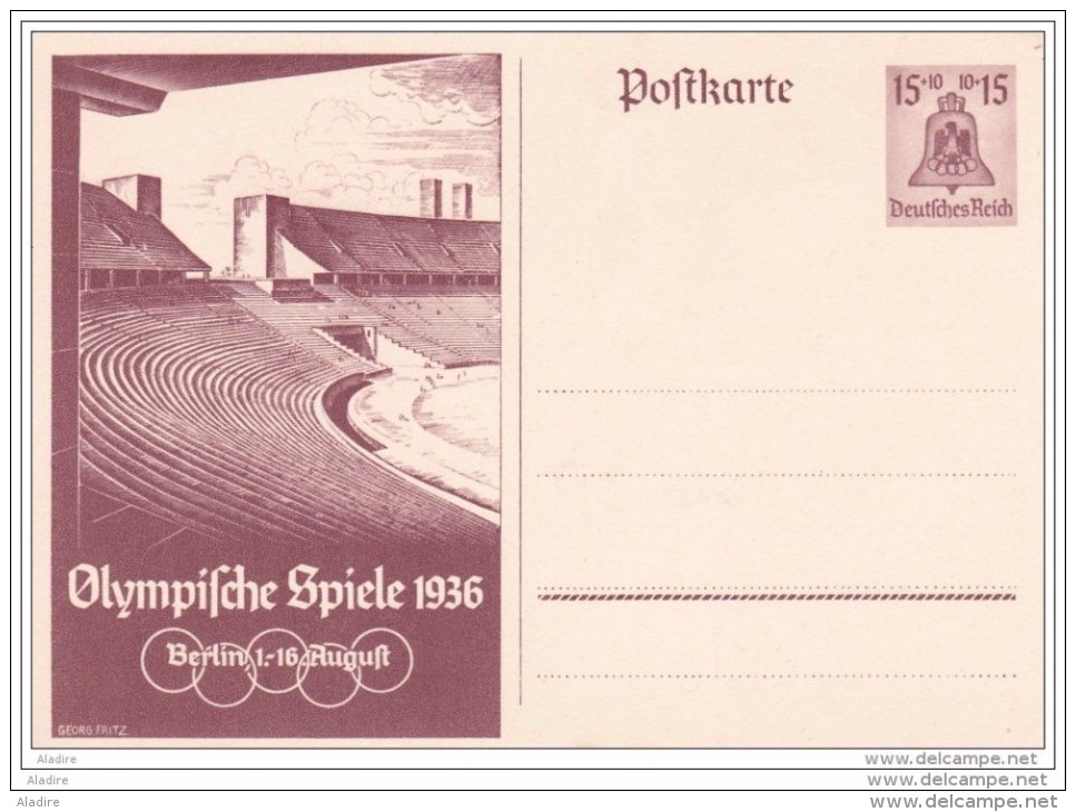 1936 - Jeux Olympiques-  Allemagne Berlin - Stade Olympique - Entier Neuf - Sommer 1936: Berlin