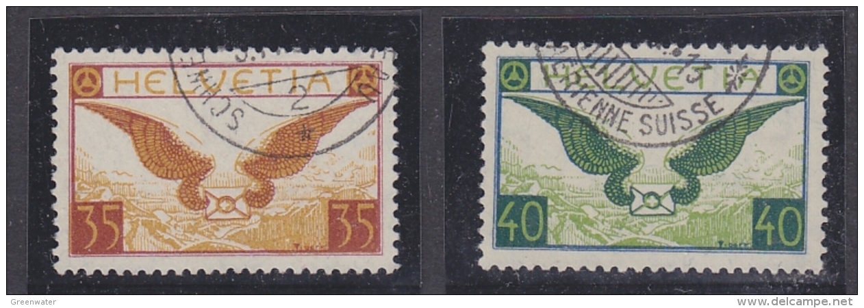 Switzerland 1929 Airmail 2v Ordinary Paper Used (32757) - Gebraucht