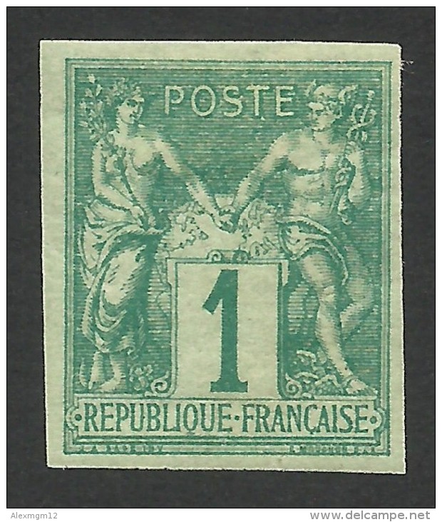 French Colonies, 1 C. 1877, Sc # 24, Mi # 24, MH - Sage