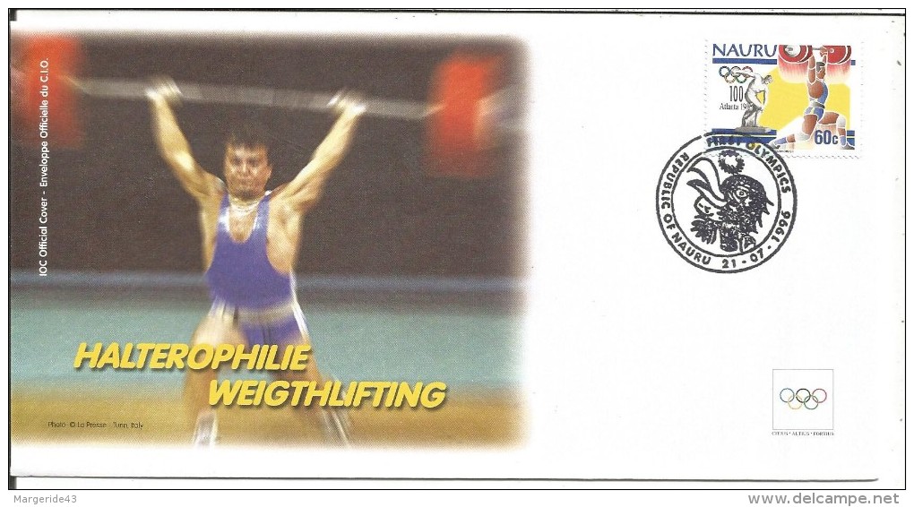 NAURU 1996 FDC JO ATLANTA - HALTEROPHILIE - Gewichtheben