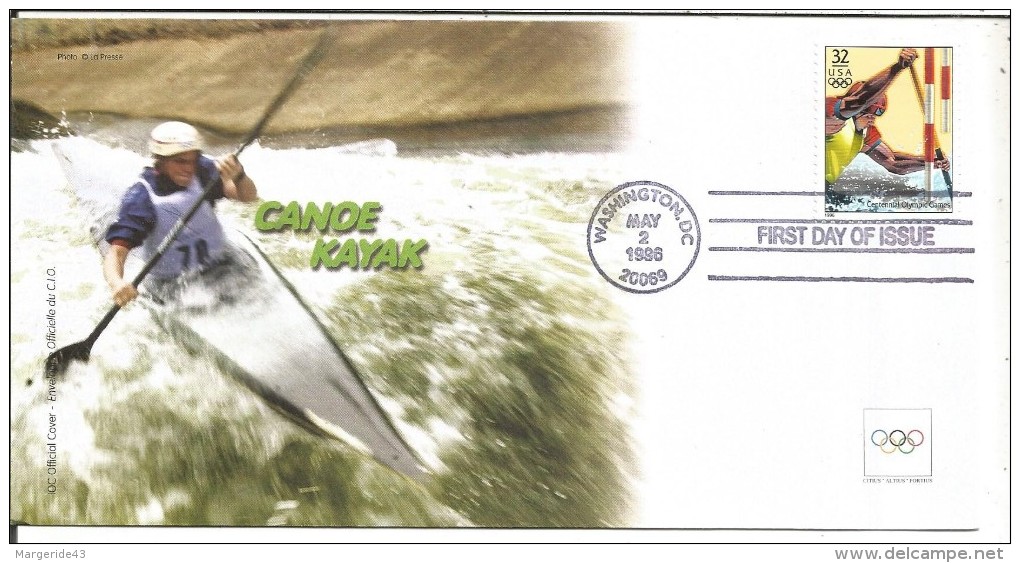 USA 1996 FDC JO ATLANTA - CANOE KAYAK - Kanu