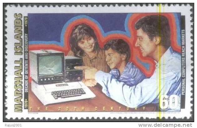 Apple II Personal Computer Becomes Available To Individuals Streamlining Home Office, Hand, MNH Marshall - Informatik