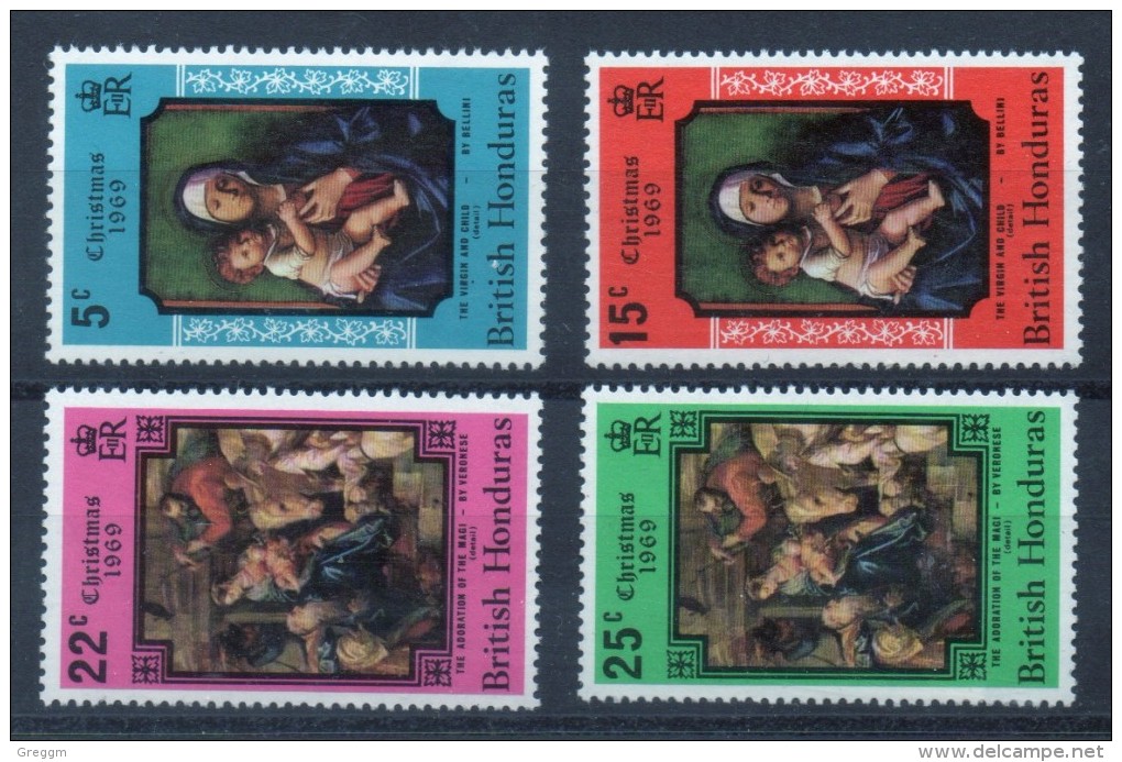 British Honduras Set Of Stamps Celebrating Christmas 1969 - British Honduras (...-1970)