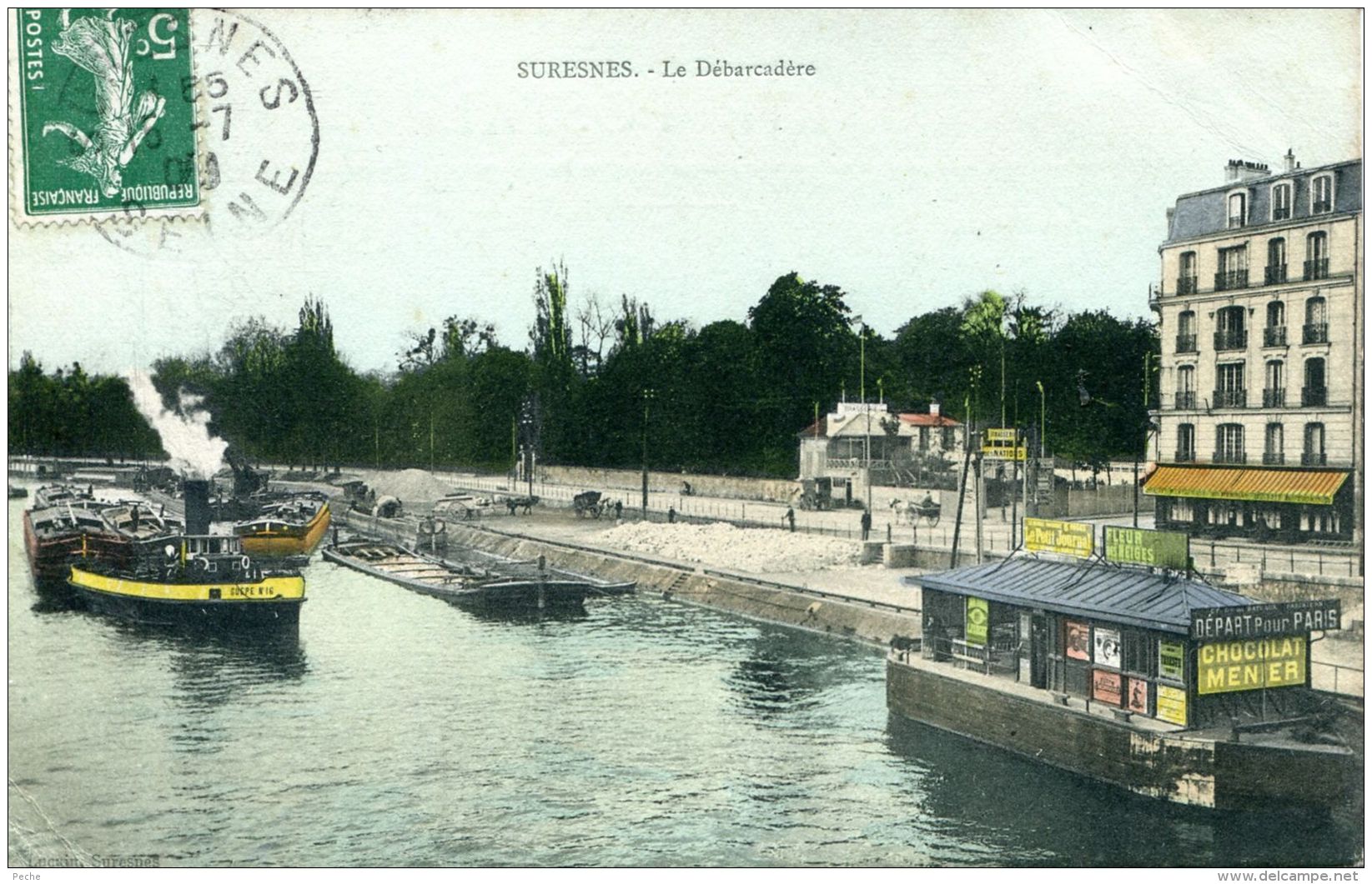 N°50825 -cpa Suresnes -remorqueur "guêpe N°16" - Remorqueurs