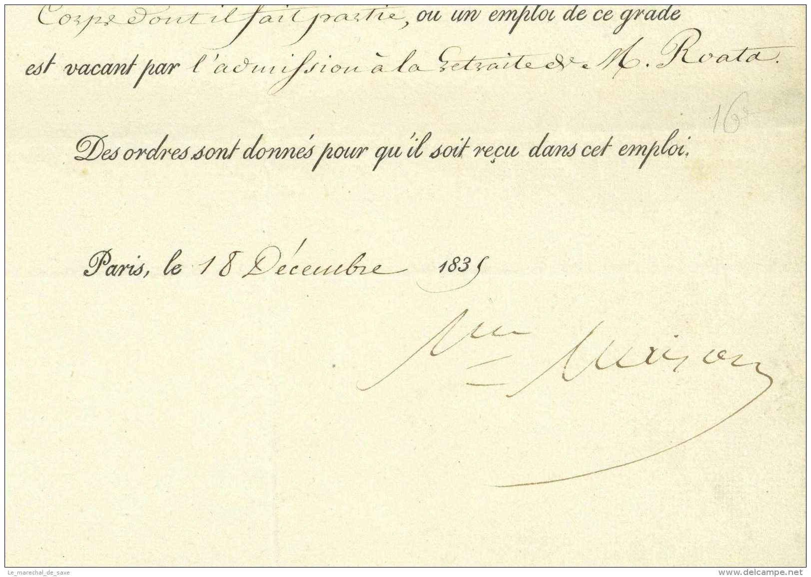 Nicolas J. MAISON (1771-1840) General D'Empire Et Marechal De France L.S. Autographe Delpech MOntfort - Documenti Storici