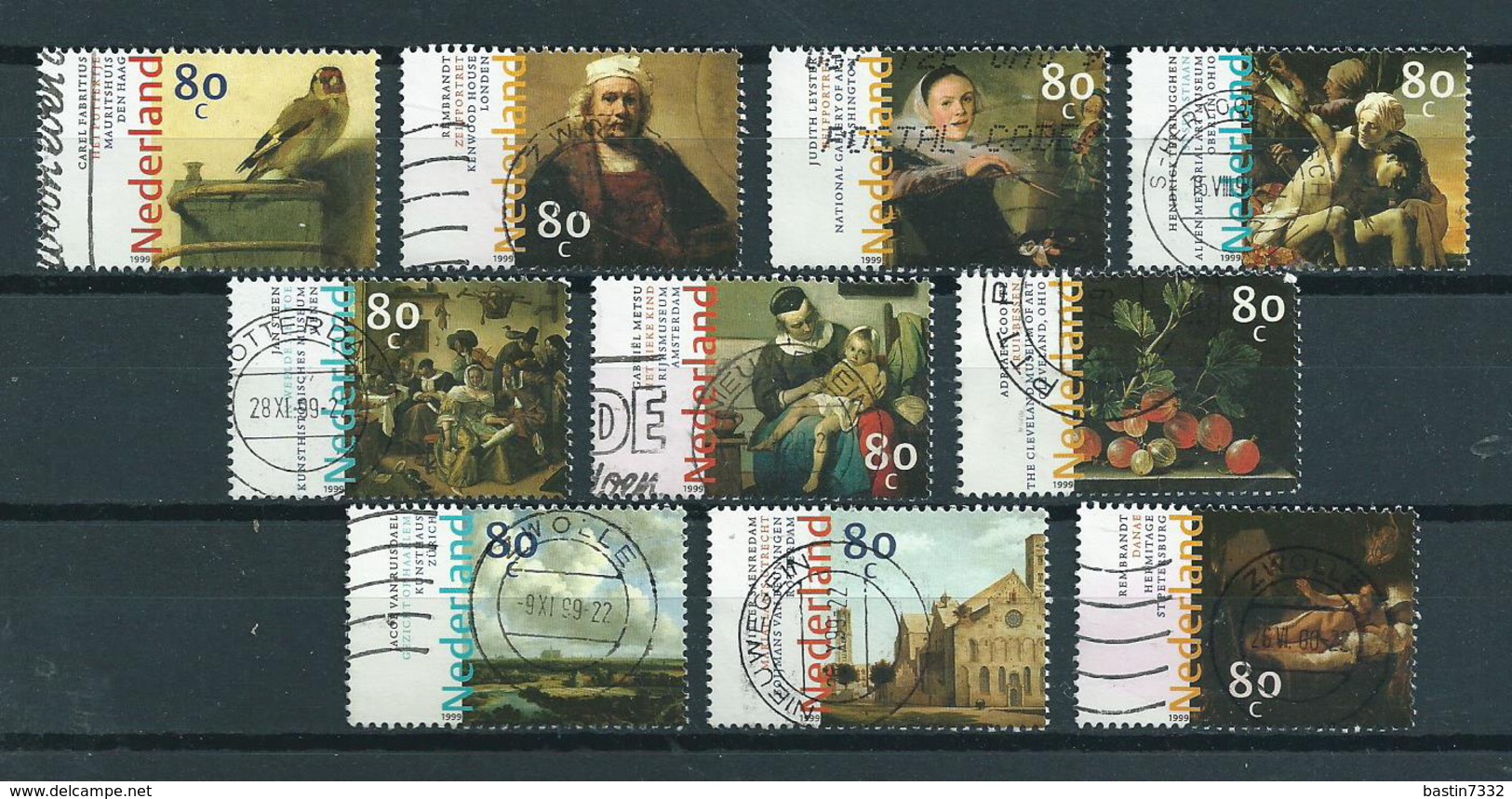 1999 Netherlands Complete Set 17th Century Art,paintings Used/gebruikt/oblitere - Used Stamps