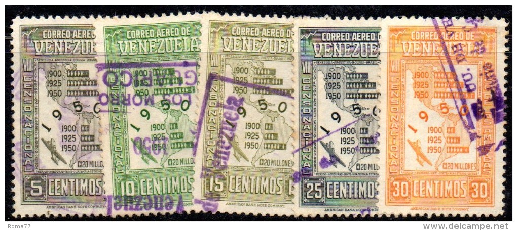 Z1072 - VENEZUELA  , Yvert N. 296/304  Usato Posta Aerea - Venezuela