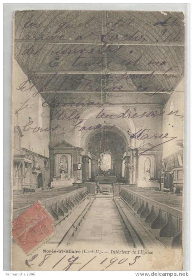 Loir Et Cher - 41 - Morée St Hilaire Intérieur De L´église 1903 - Moree