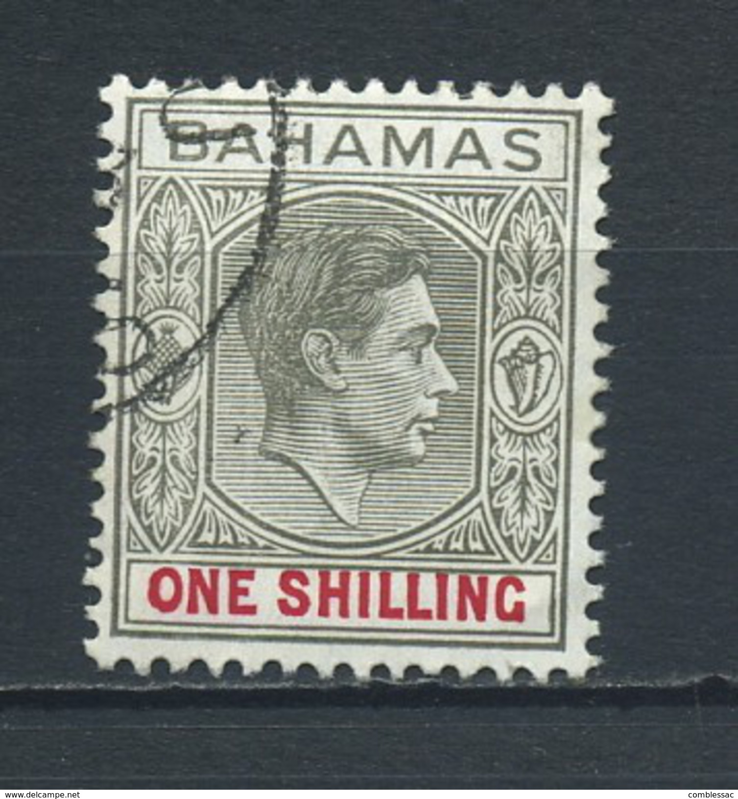 BAHAMAS    1938   1/-  Grey  Black  And  Carmine    USED - 1859-1963 Crown Colony