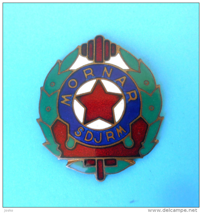 MORNAR SD JRM - Sports Club Of Yugoslav Navy * JNA Army * Yugoslavia Old Enamel Plaque (1957) * Jugoslawien RR - Other & Unclassified