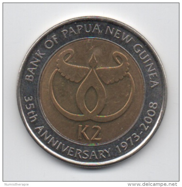 Papouasie-Nouvelle-Guinée : K2 2008 : 35e Anniversaire De La Banque Nationale : BIMETAL 33mm - Papouasie-Nouvelle-Guinée