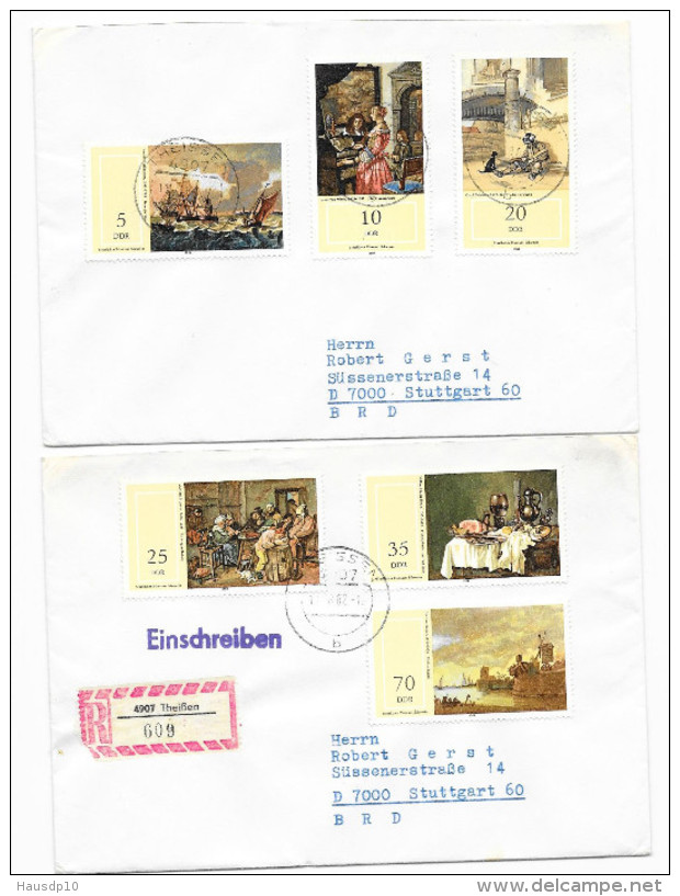 DDR 2x Brief Satzbrief Reco Mi.2726-2731 Theissen 1982 N. Stuttgart (55) - Briefe U. Dokumente