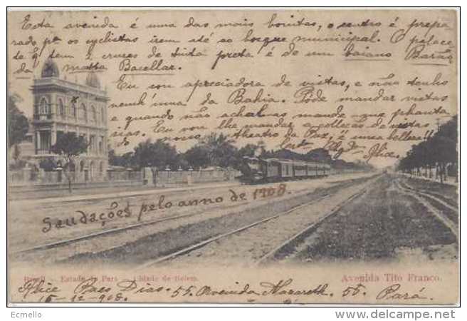 CPPA06 BRAZIL BELÉM AV. TITO FRANCO. BONDE ED. ALFACINHA 1900´S - Belém