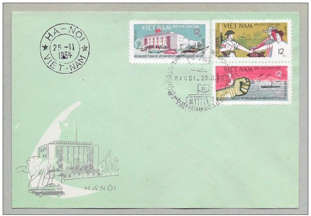 NORTH VIET NAM -FIRST DAY COVER  Wartime Cover- Military Strength -1964 - Vietnam