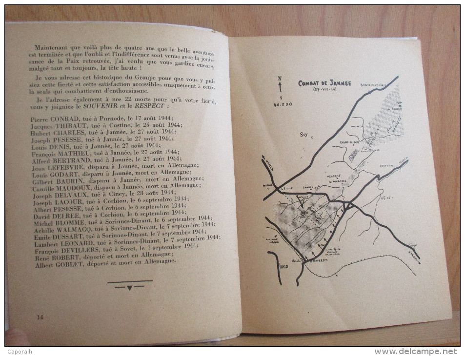 Terrorisme En Condroz. Histoire Du Groupe Cinacien De L'A.S. Journal De Campagne Du Cap. Comm. Ch. J. Bodart. 1949 - Autres & Non Classés