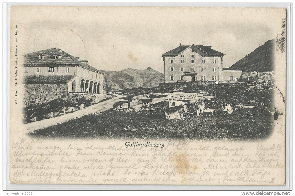 Suisse Ti  Tessin Ticino - Gotthardhospiz Cachet Gottaro + Hotel  1905 - Autres & Non Classés
