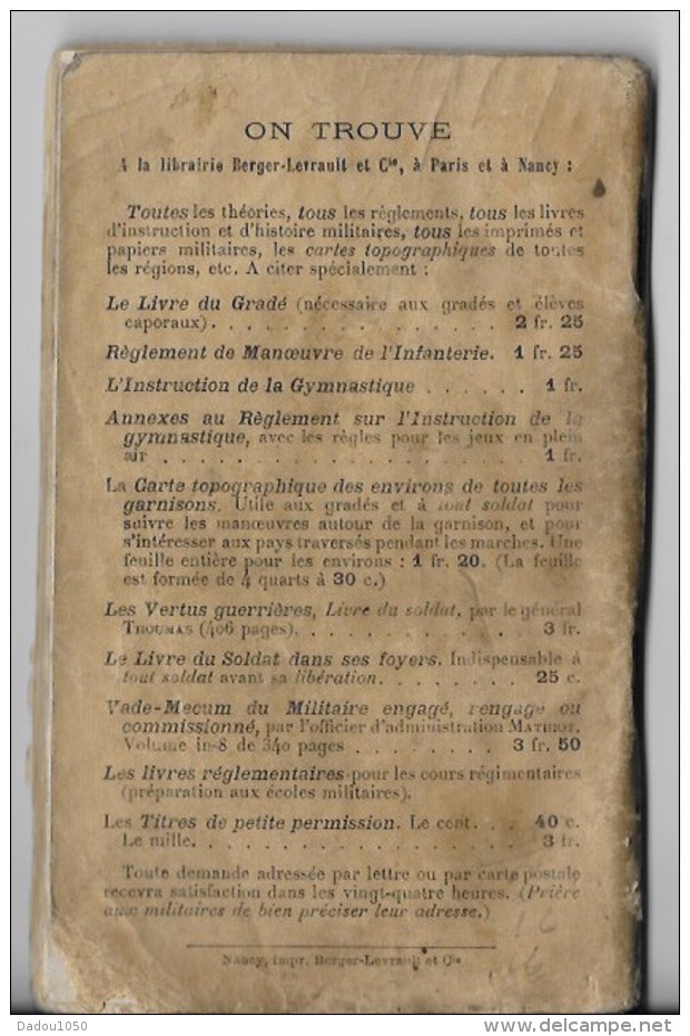 Instruction Théorique Du Soldat 1907 - Andere & Zonder Classificatie