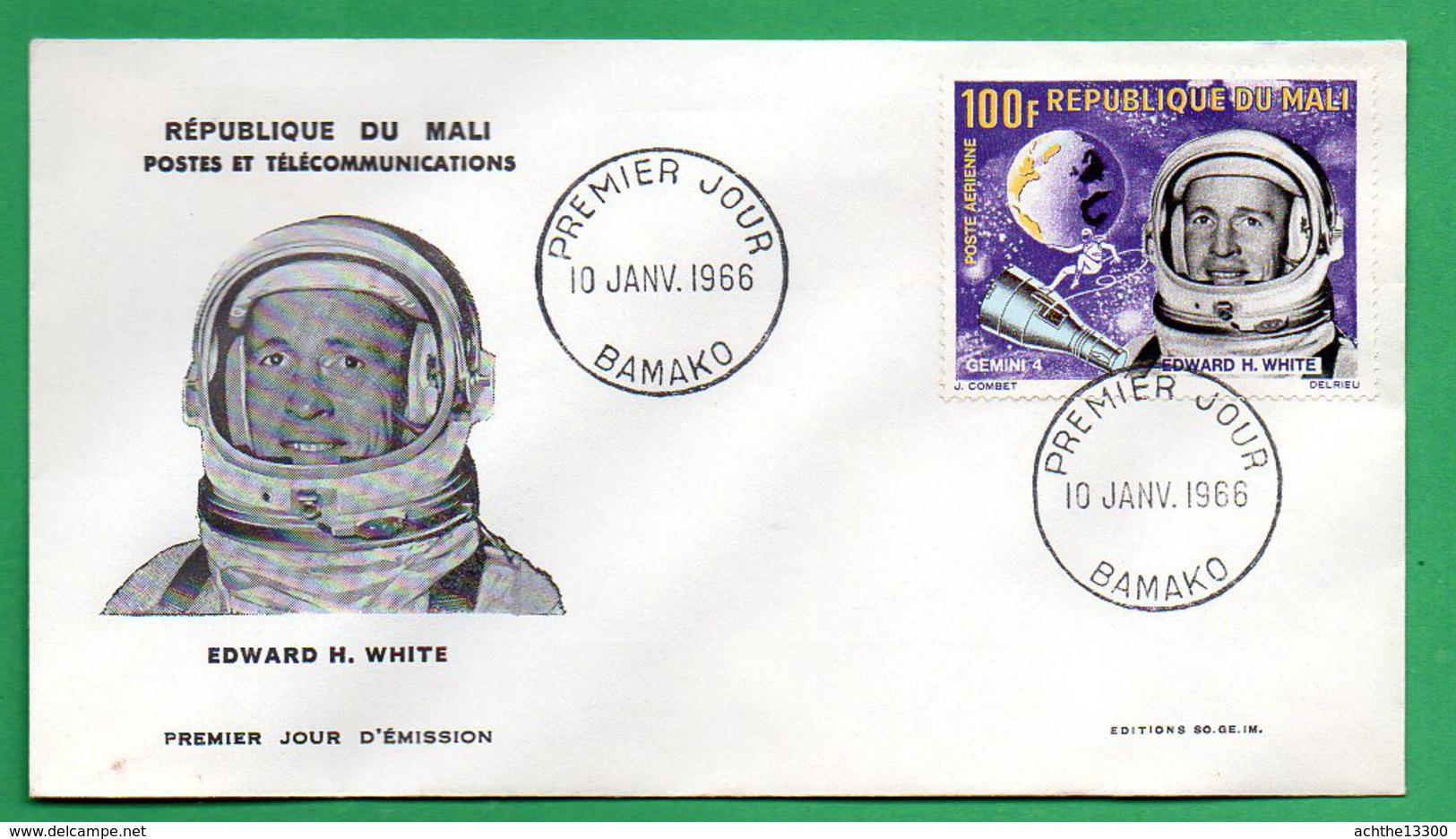 Mali-FDC- 1966 - Cosmonautes -Edward H. WHITE - Mali (1959-...)