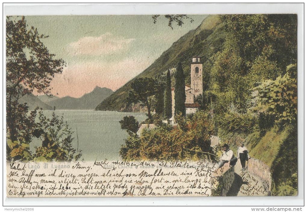 Suisse - Tessin Ticino Oria Lago Di Lugano Oria Chiesa E Veduta Monte 1905 - Lugano