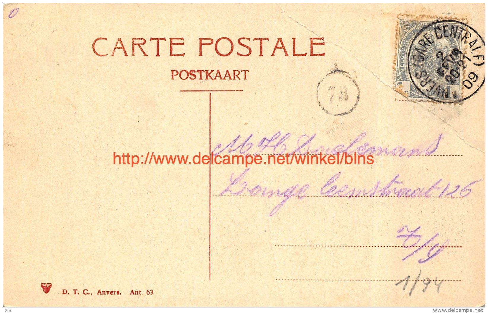1909 Caserne 7e De Ligne - Anvers - Antwerpen