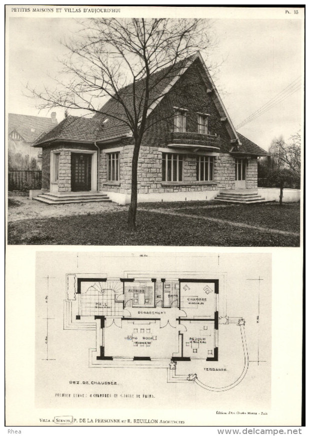 ARCHITECTURE - Planche De Maison Avec Plan - 92 SCEAUX - Architectes: P. DE LA PERSONNE Et R. REUILLON - Architecture