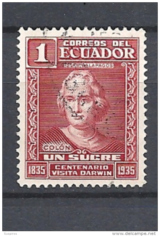 ECUADOR        1936 The 100th Anniversary Of Darwin´s Visit To The Galapagos Islands    USED COLUMBUS - Equateur