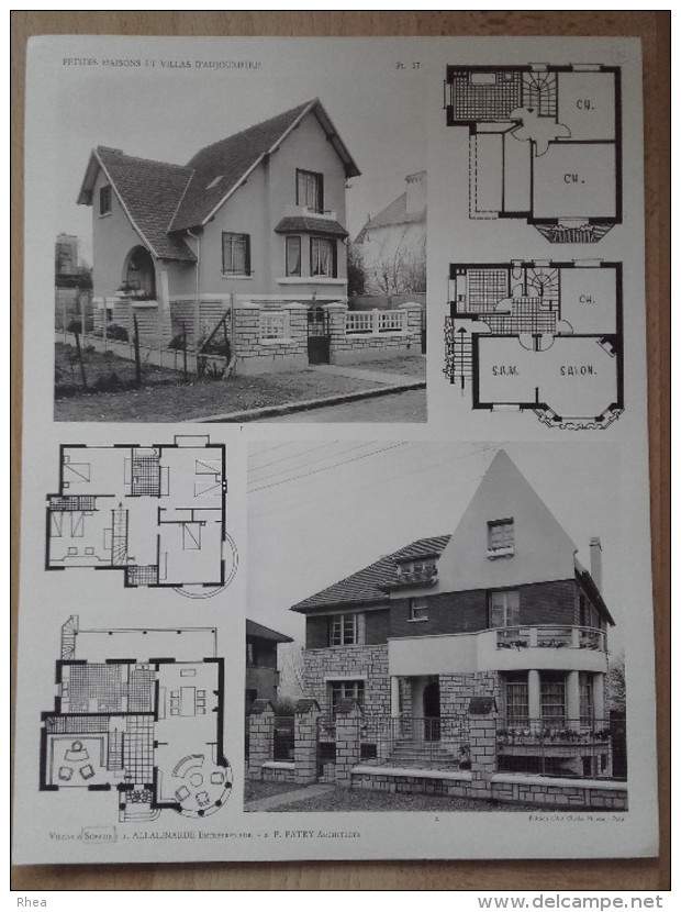 ARCHITECTURE - Planche De 2 Maisons Avec Plan - 92 SCEAUX - Architecte P. PATRY - Villas - Architecture