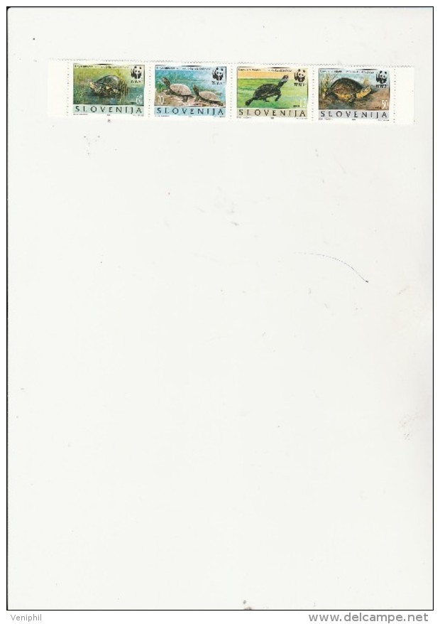 SLOVENIE - N° 122 A 125  - NEUF - BANDE DE 4 - TORTUE - ANNEE 1996 - Eslovenia