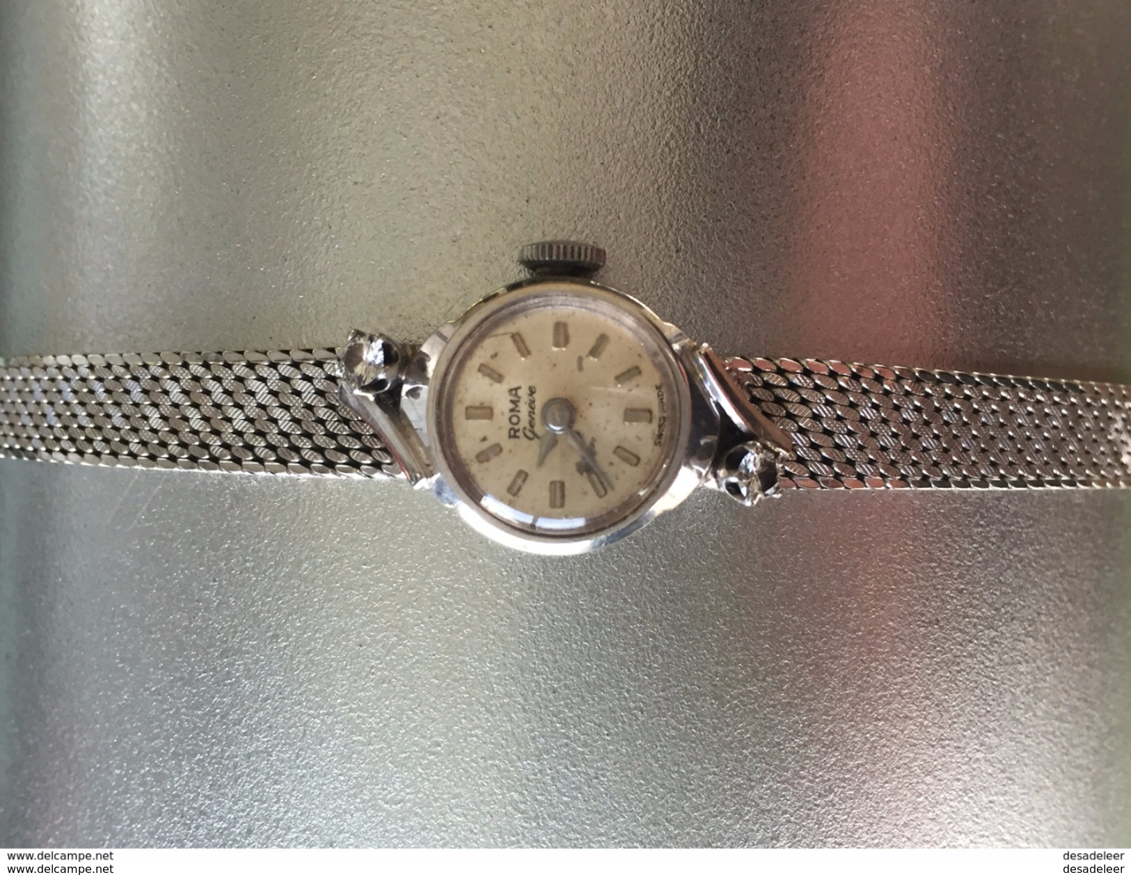 Blanc Diamant D'or Dames Bracelet Montre - White Gold Diamond Ladies Bracelet Watch - Roma Geneva - - Horloge: Juwelen