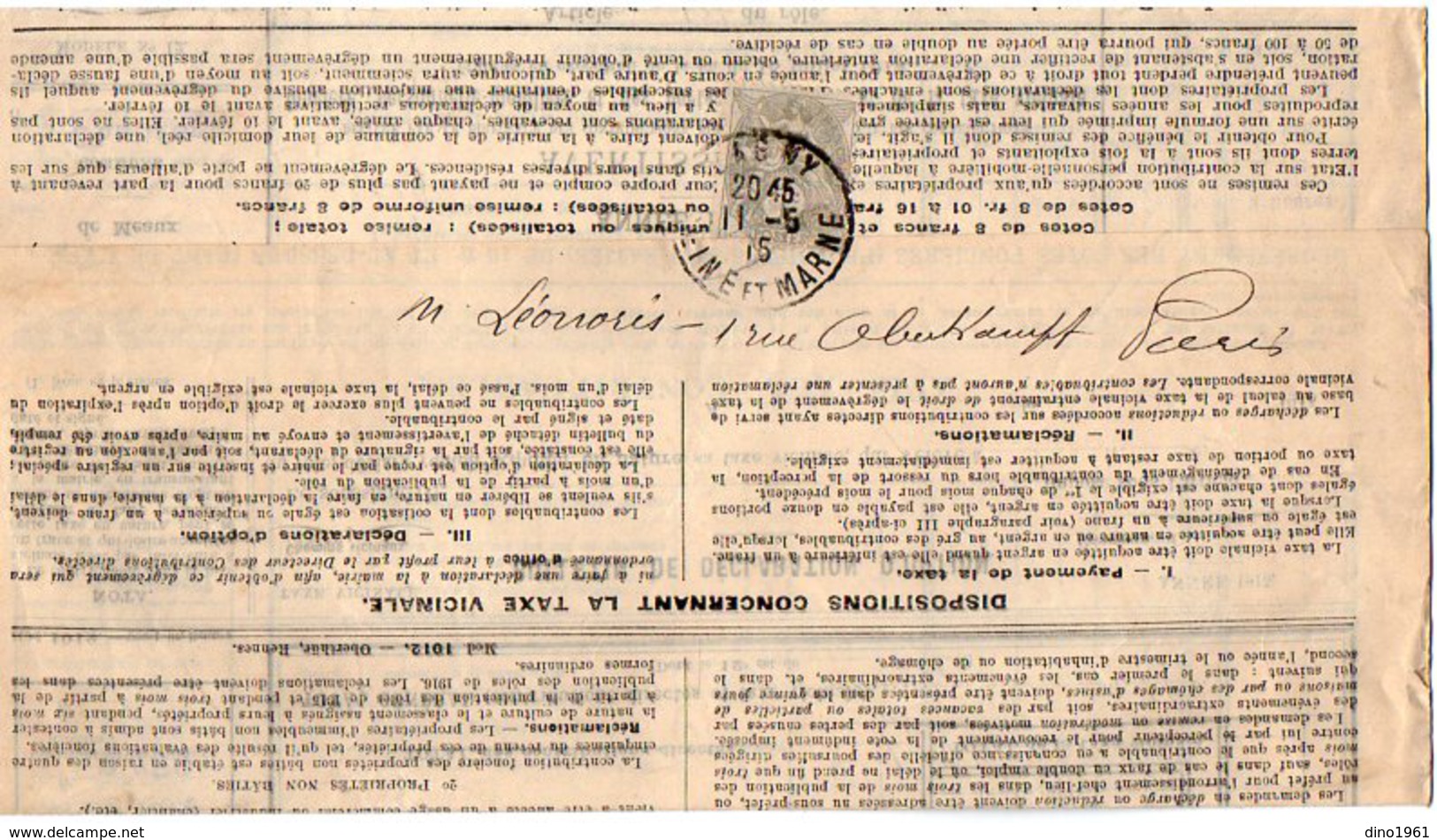 TB 2076  - TB Type Blanc Sur Lettre Du Percepteur OB LAGNY Pour PARIS - 1877-1920: Période Semi Moderne