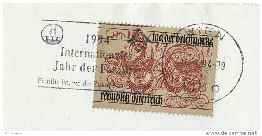 1994 Cover INTERNATIONAL YEAR OF FAMILY Slogan AUSTRIA To Germany  Un United Nations Stamp Day Stamps - UNO