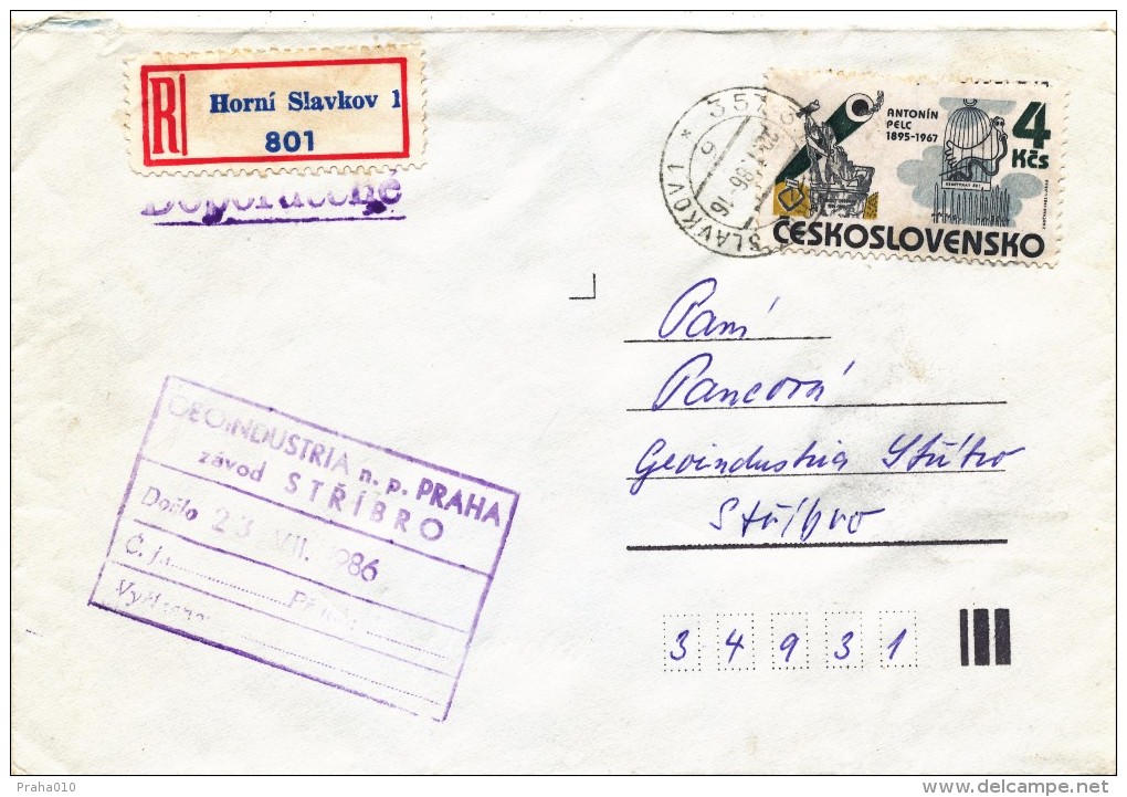 K9192 - Czechoslovakia (1986) 357 31 Horni Slavkov 1 (R-letter) Tariff: 4 Kcs (stamp: Shifted Horizontal Perforation!) - Plaatfouten En Curiosa
