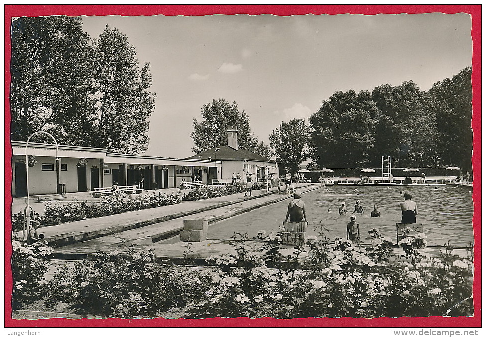 Foto-AK Schwenningen 'Schwimmbad' ~ 1955 - Villingen - Schwenningen