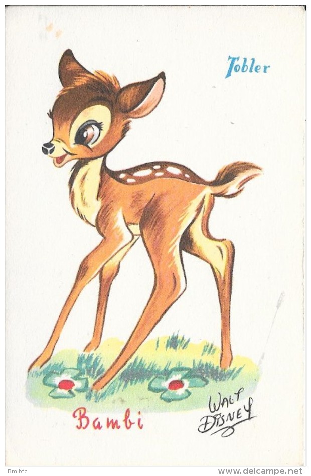 Walt Disney - Bambi Avec Pub Pour Les Chocolats Tobler - Autres & Non Classés