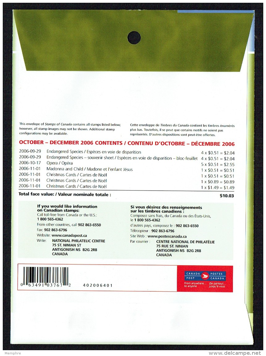 2006  4th Quarter   PO Sealed Quarterly Collection  See Content On 2nd Scan - Estuches Postales/ Merchandising