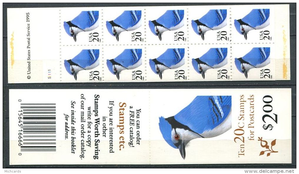 172 ETATS UNIS (USA) 1995 - Yvert Carnet C 2354 - Oiseau Geai Bleu - Neuf ** (MNH) Sans Charniere - Ungebraucht