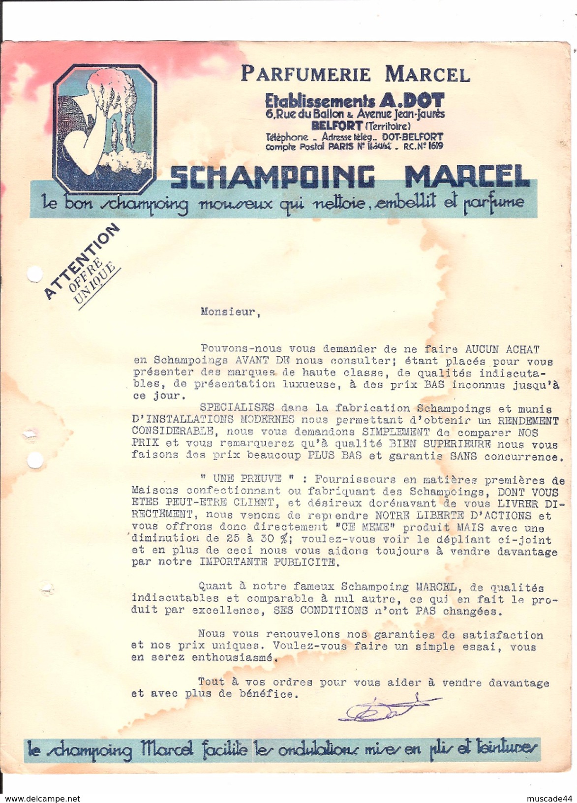 SHAMPOING MARCEL - A. DOT - BELFORT - 1900 – 1949