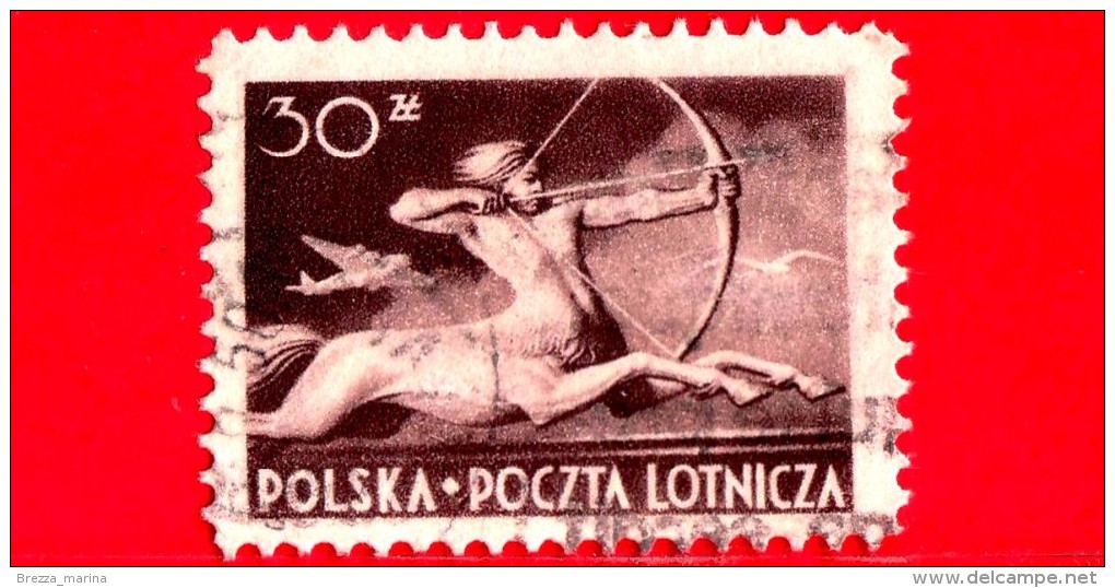 POLONIA - Usato - 1948 - Emissioni Di Posta Aerea - Centaur - Sagittarius - 30 - Oblitérés