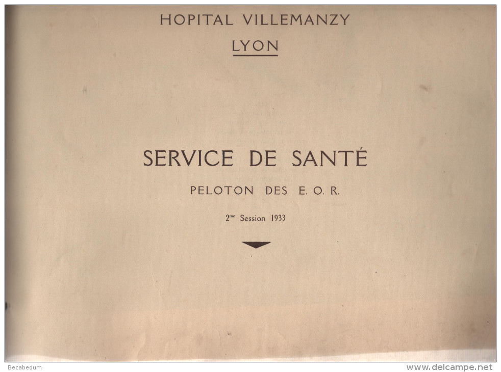 Hôpital Villemanzy Lyon Service De Santé EOR 1933 Silhouettes Manceau Morvan Reynaud Rey Pharmacien - Documenti