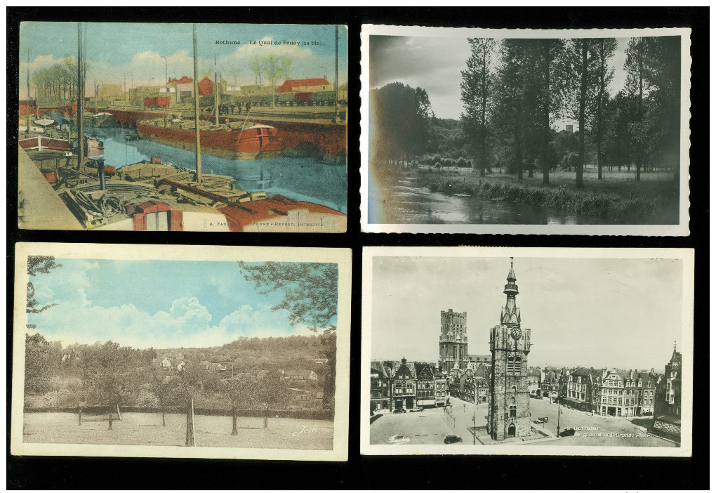 Grand lot de 400 cartes postales de France ( type drouille ) Groot lot van 400 postkaarten Frankrijk (brol) 25 x 4 scans