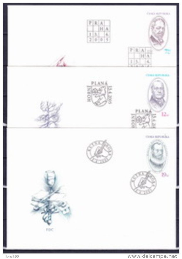 Tchéque République 2005 Mi 430-2, 3x Envelope Premier Jour (FDC) - FDC