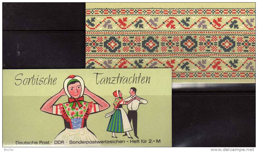 Sorbische Tanztrachten 1971 DDR 1723/4 Plus MH 5 I ** 15€ Trachten Der Sorben Kleinformat Booklet Carnet Bf GDR Germany - Markenheftchen